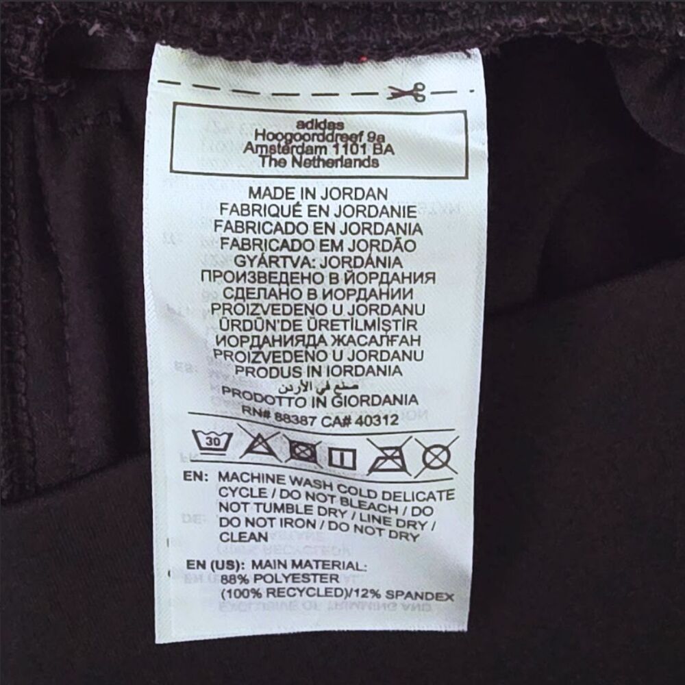 Adidas XL Black Wide Leg Cropped Pants Athleisure High Rise Zip Pockets Lounge - Picture 8 of 9